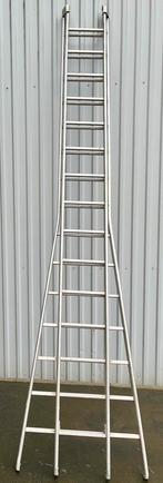 Échelle en aluminium, 2 parties, 2x 15 échelons, 2x 4 m,, Bricolage & Construction, 2 à 4 mètres, Pliable ou rétractable/escamotable