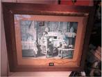 Cadre photo ancien en bois - 84x73/66x55, Enlèvement ou Envoi, Utilisé