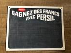 vintage PERSIL reclamebord/krijtbord karton, Utilisé, Envoi, Panneau publicitaire