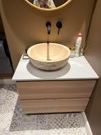 Granieten lavabo – elegante natuursteen, Huis en Inrichting, Badkamer | Badkamermeubels, Ophalen, Zo goed als nieuw