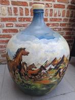 grote paarden vaas Dame Jeanne, Huis en Inrichting, Woonaccessoires | Vazen, Ophalen, Overige kleuren, Glas, 50 tot 75 cm