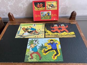 Puzzle Tintin - 3 puzzles dans 1 boîte (édition 1977) disponible aux enchères