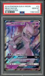 Mewtwo GX PSA 10 - 31/68 - Soleil et lune Dates cachées 2019, Enlèvement ou Envoi, Comme neuf, Cartes en vrac