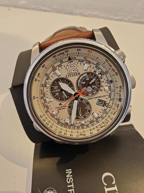 Citizen Promaster Sky Eco Drive radiogestuurde chronograaf, Handtassen en Accessoires, Horloges | Heren, Gebruikt, Polshorloge