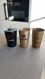 Bacardi bekers 2metalen 1 plastic, Ophalen of Verzenden