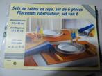 6 sets de table neufs bleu marine 32x48 cm, Ophalen, Nieuw, Rechthoek, Binnen