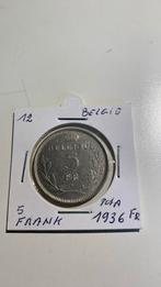 België 5 frank 1936 fr pos a, Postzegels en Munten, Ophalen of Verzenden