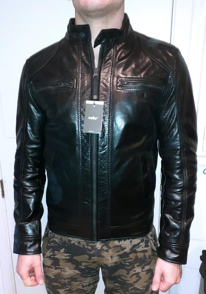 Jas heren zwart leder Celio S, Kleding | Heren, Jassen | Winter, Nieuw, Maat 46 (S) of kleiner, Zwart, Verzenden
