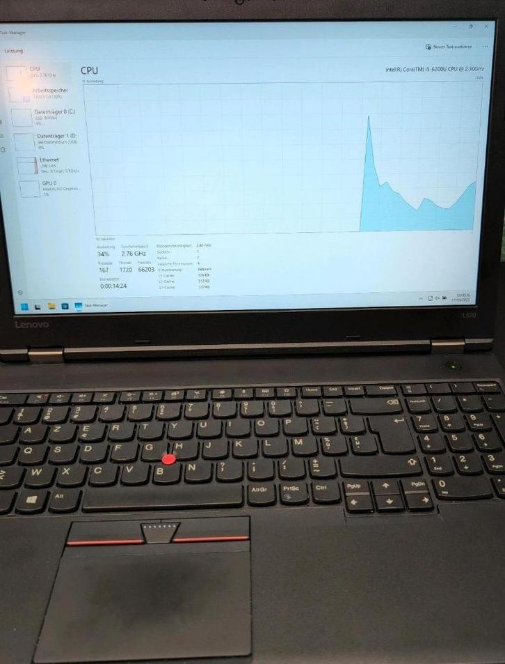Notebook Lenovo L570, Computers en Software, Windows Laptops, Refurbished, 15 inch, SSD, 2 tot 3 Ghz, 8 GB, Azerty, Ophalen