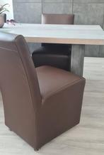 Eetkamerstoel, Huis en Inrichting, Stoelen, Ophalen, Bruin, Leer, Zo goed als nieuw