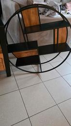 Industrieel wandrek Ø76 cm mangohout metaal, Ophalen, Zo goed als nieuw