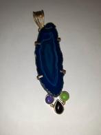 oude grote zilveren hanger halfedelsteen, jaren 1960, Overige voorstellingen, Paars, Ophalen of Verzenden, Zo goed als nieuw