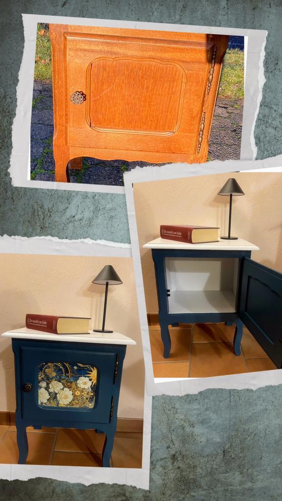 Opgeknapt nachtkastje, Huis en Inrichting, Slaapkamer | Nachtkastjes, Zo goed als nieuw, Ophalen