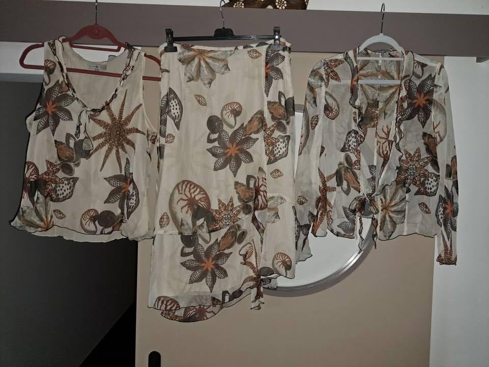 Rosie's, 3-delige set, mt 42, top, blouse en rok, Kleding | Dames, Rokken, Zo goed als nieuw, Maat 42/44 (L), Onder de knie, Ophalen of Verzenden