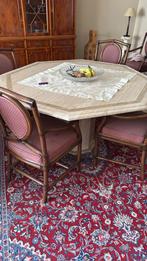 Marmeren tafel met 6 stoelen, Ophalen, Gebruikt, Modern