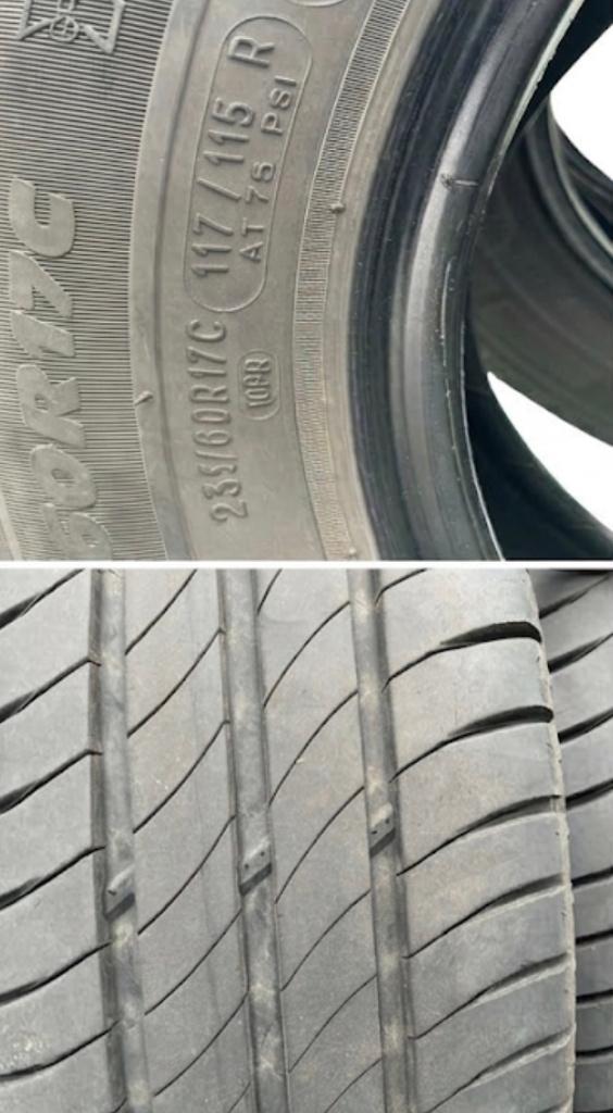 4 banden MICHELIN 235/60R17C (117/115R), Auto-onderdelen, Banden en Velgen, Band(en), Zomerbanden, 17 inch, 235 mm, Bestelwagen