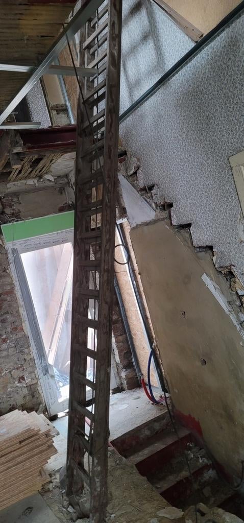 Échelle double  4 mètres en bois, Bricolage & Construction, Échelle