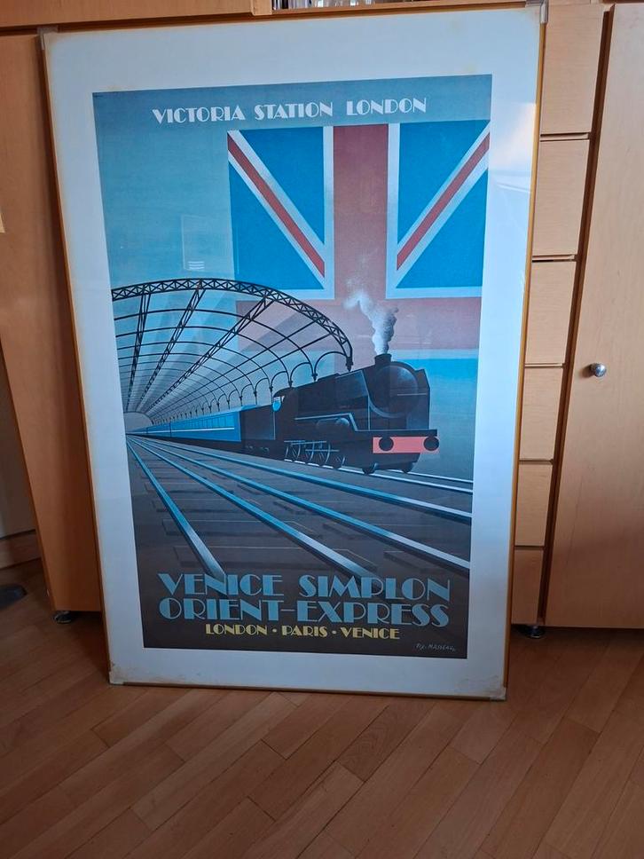 Affiche encadrée train Orient-Express London '81Fix Masseau, Maison & Meubles, Accessoires pour la Maison | Décorations murale