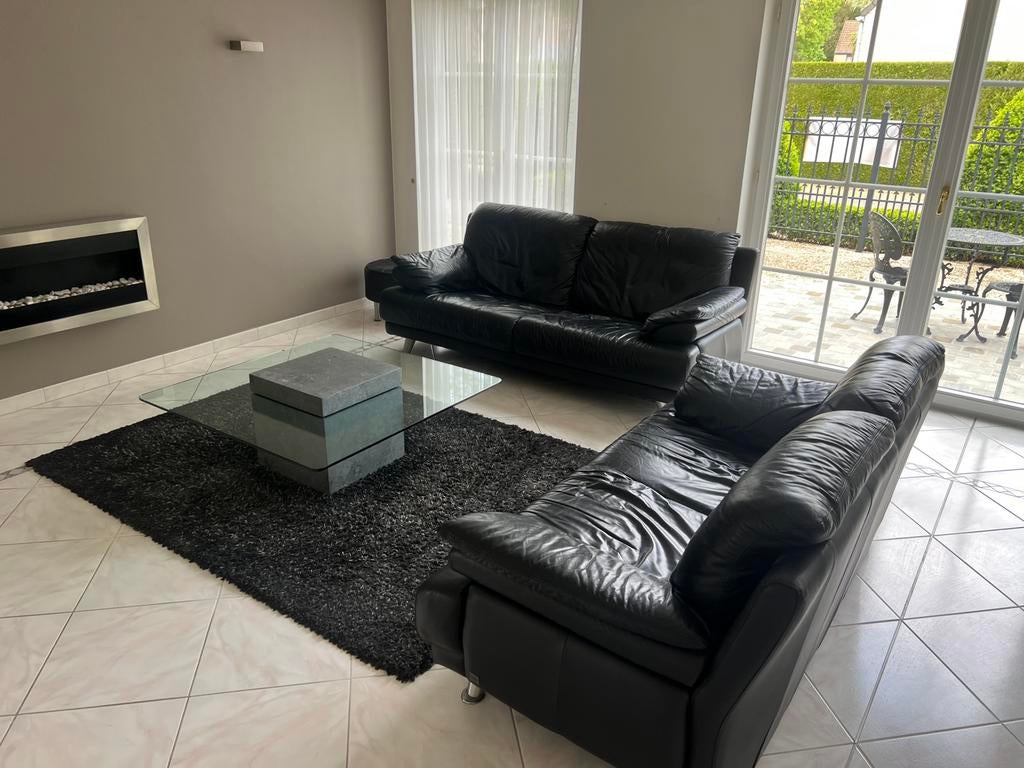 ️ Zwarte Zetels + Salontafel – Complete Set, Huis en Inrichting, Ophalen, Zo goed als nieuw