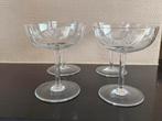 Champagne coups 4 stuks in geslepen glas, Ophalen