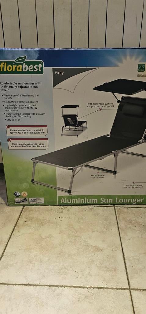 Transat  de jardin neuf Florabest, Enlèvement, Aluminium, Pliant