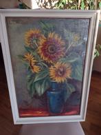 Zonne Bloemen in Vaas geschilderd op linnen, Enlèvement ou Envoi