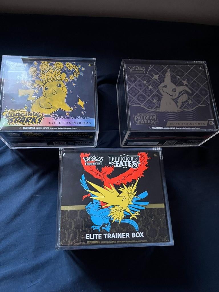 Pokemon Surging sparks PC, Hidden fates en Paldean fates ETB, Ophalen of Verzenden, Nieuw, Overige typen, Foil