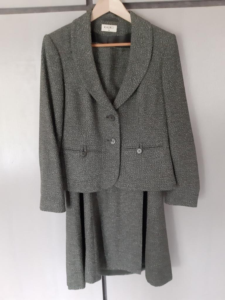 Groen,  witgespikkelde UK tailleur, maat 42, Vêtements | Femmes, Habits de circonstance, Taille 42/44 (L), UK kaliko, Autres types