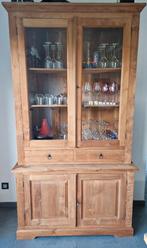 Bahu + vitrine en teck massif, Maison & Meubles, Enlèvement, Comme neuf, Teck