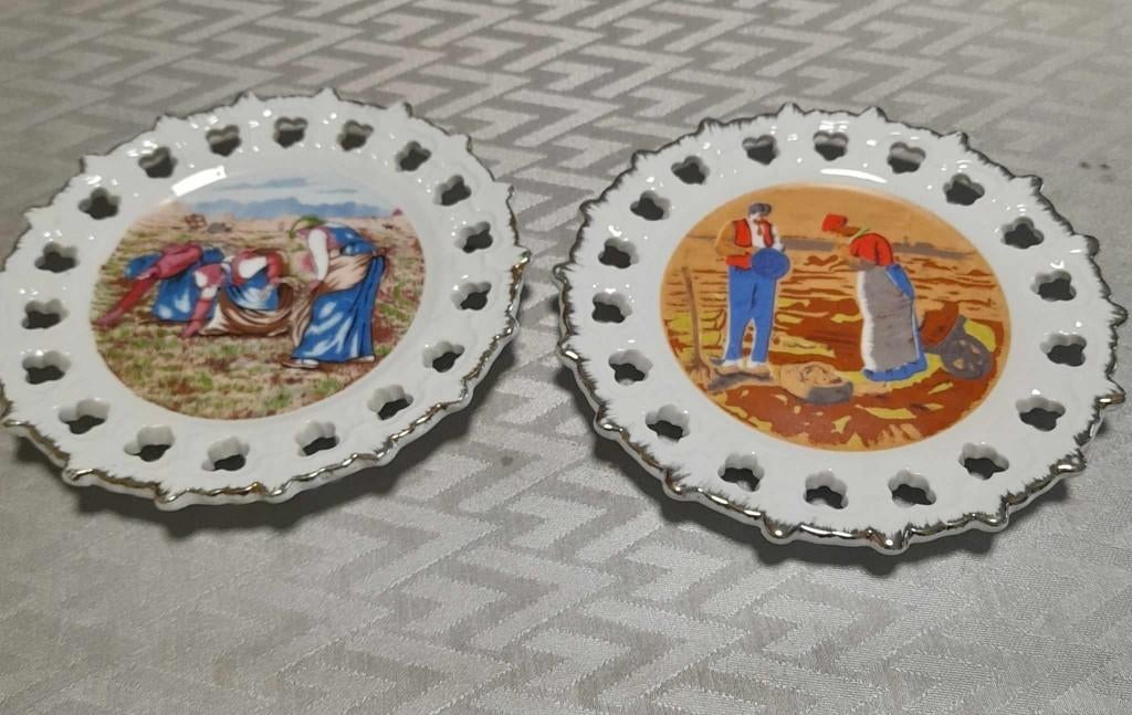 2 Antieke borden, Antiek en Kunst, Antiek | Wandborden en Tegels, Ophalen of Verzenden