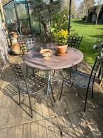 Set de jardin en fer forgé+4 chaises, Jardin & Terrasse, Ensembles de jardin, Enlèvement, Comme neuf, Salons de jardin