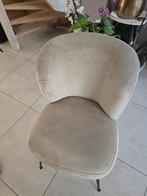 4 chaises velours taupe/beige, Maison & Meubles, Chaises, Enlèvement, Métal, Une