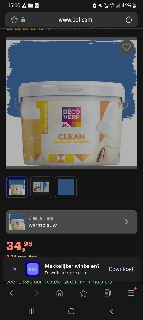 Blauwe verf, Doe-het-zelf en Bouw, Ophalen, Nieuw, Verf