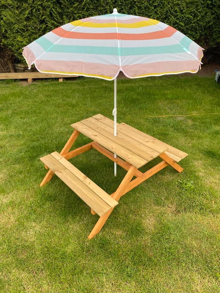 Picknicktafeltjes handgemaakt, Tuin en Terras, Picknicktafels, Nieuw, Rechthoekig, Hout, Kinderpicknicktafel, Ophalen