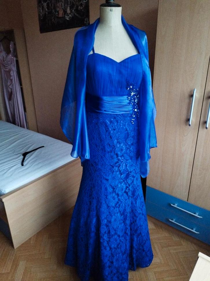 Avond- of feestkledij, Kleding | Dames, Gelegenheidskleding, Zo goed als nieuw, Galajurk, Maat 38/40 (M), Blauw, Ophalen of Verzenden