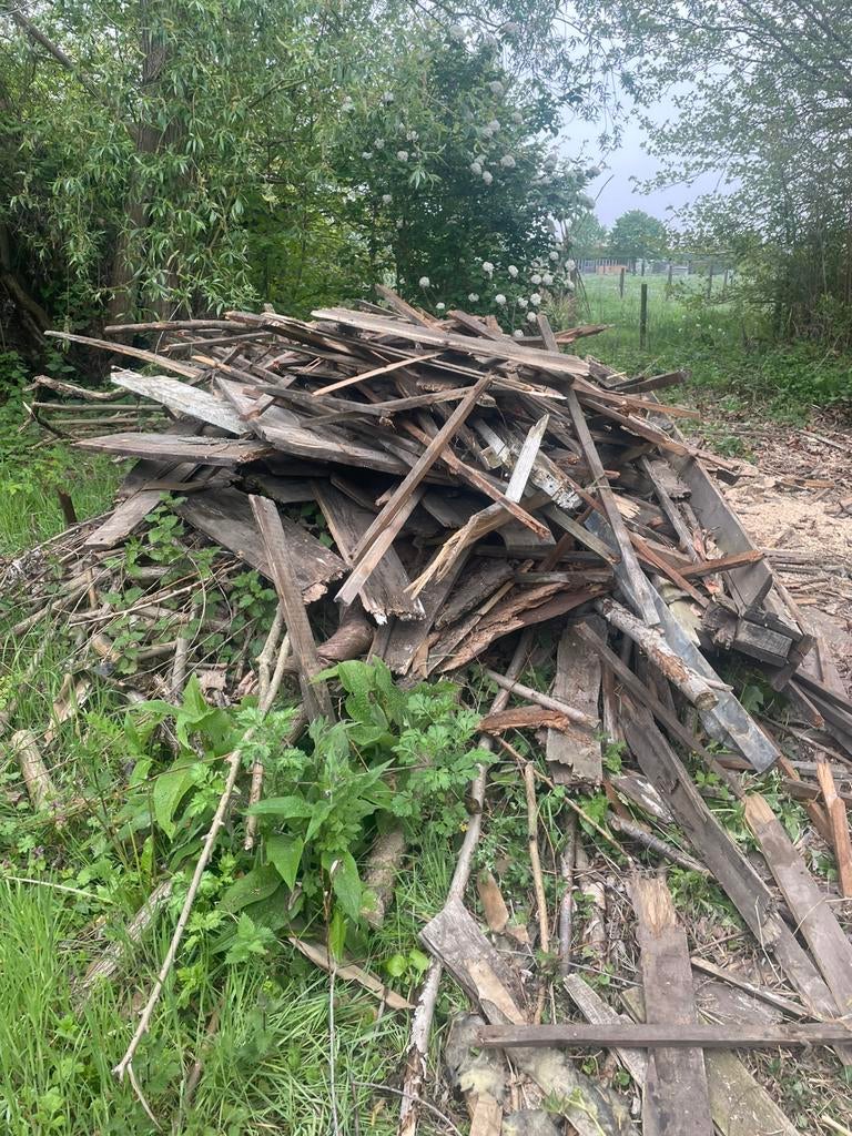 Gratis resten afbraak/brandhout, Tuin en Terras, Ophalen