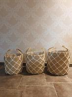 Prachtige nieuwe 3 delig set boho manden., Huis en Inrichting, Ophalen, Nieuw, Rond, Mand