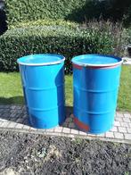 2 olievaten van 200l te koop, Jardin & Terrasse, Paniers de feu, Enlèvement, Comme neuf