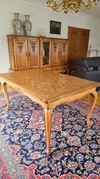 Table en chêne, marqueterie. Extensible., Enlèvement