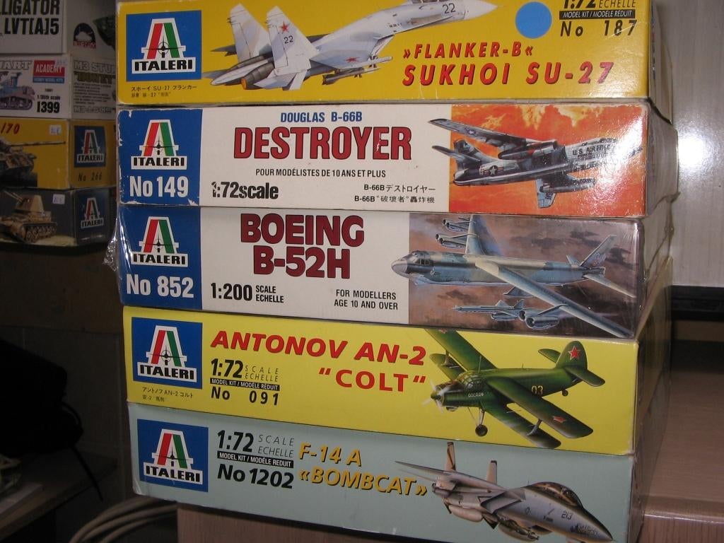 lot van 5 vliegtuig bouwdozen, Hobby en Vrije tijd, Ophalen of Verzenden, Nieuw, Vliegtuig, Italeri