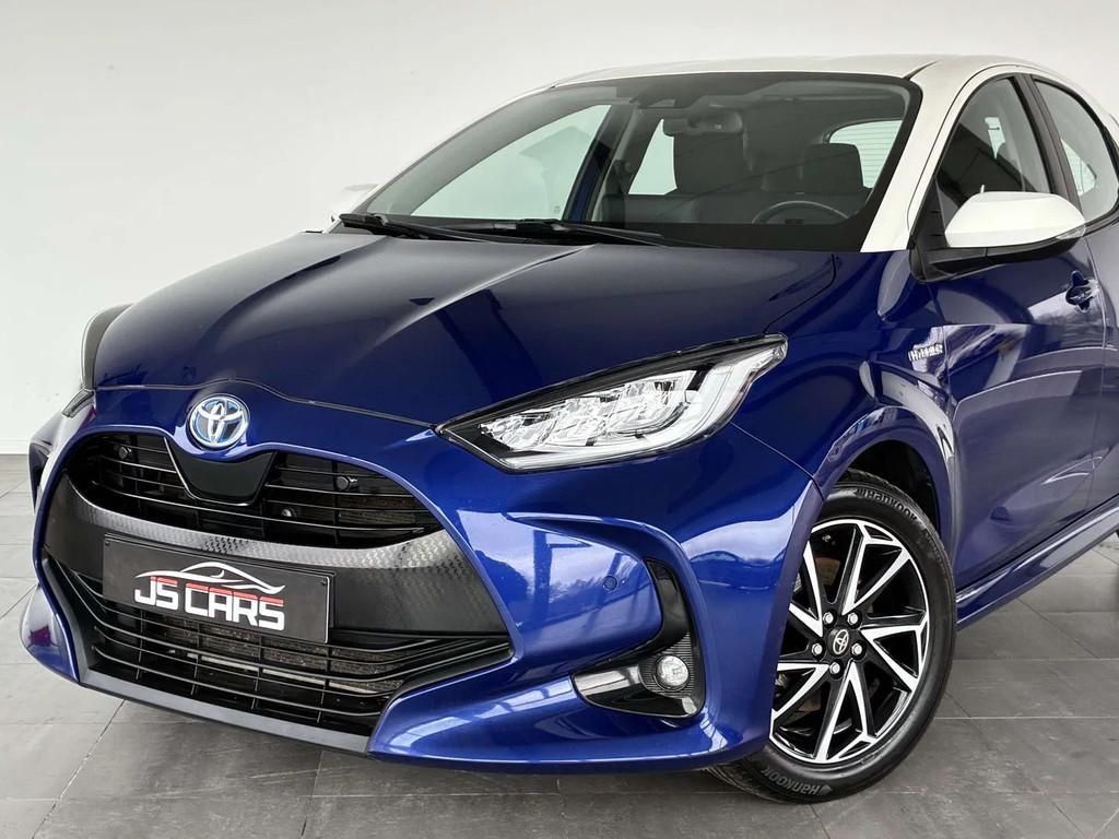 Toyota Yaris 1.5 VVT-i HYBRID e-CVT-1ERPRO-GPS-CAMERA-JANTES, Auto's, Automaat, Stof, Gebruikt, Blauw