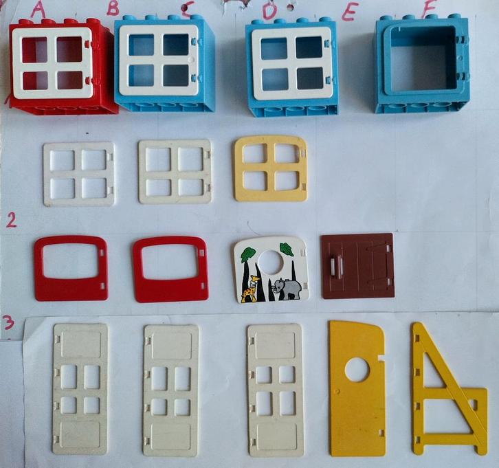 Duplo onderdelen ramen, deuren, dakdelen.gebouwen, Kinderen en Baby's, Speelgoed | Duplo en Lego, Zo goed als nieuw, Duplo, Losse stenen