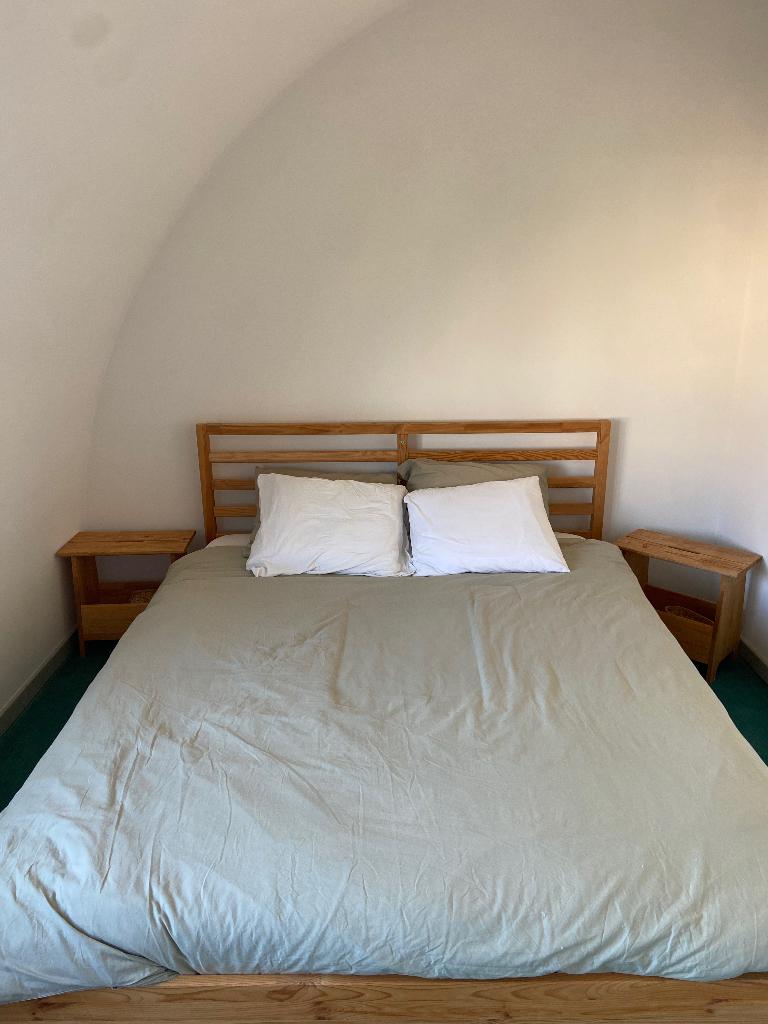 Lit IKEA Tarva 160 200, Beige, Comme neuf, Enlèvement, 200 cm