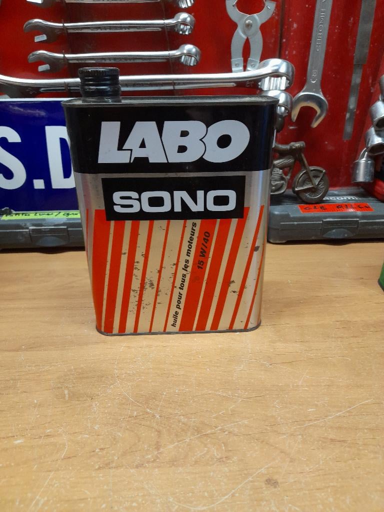 ancien bidon huile vide labo sono, Collections, Marques & Objets publicitaires, Utilisé, Autres types, Envoi