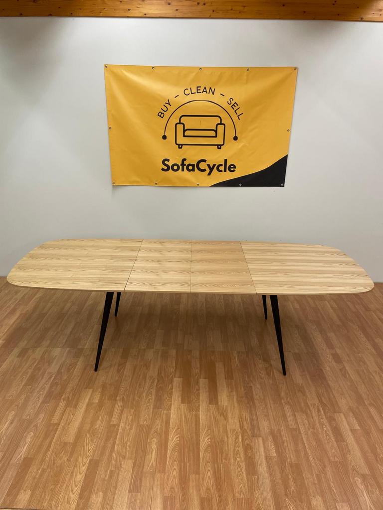 Table à manger extensible en bois massif - coins arrondis, Maison & Meubles, Enlèvement ou Envoi, Comme neuf