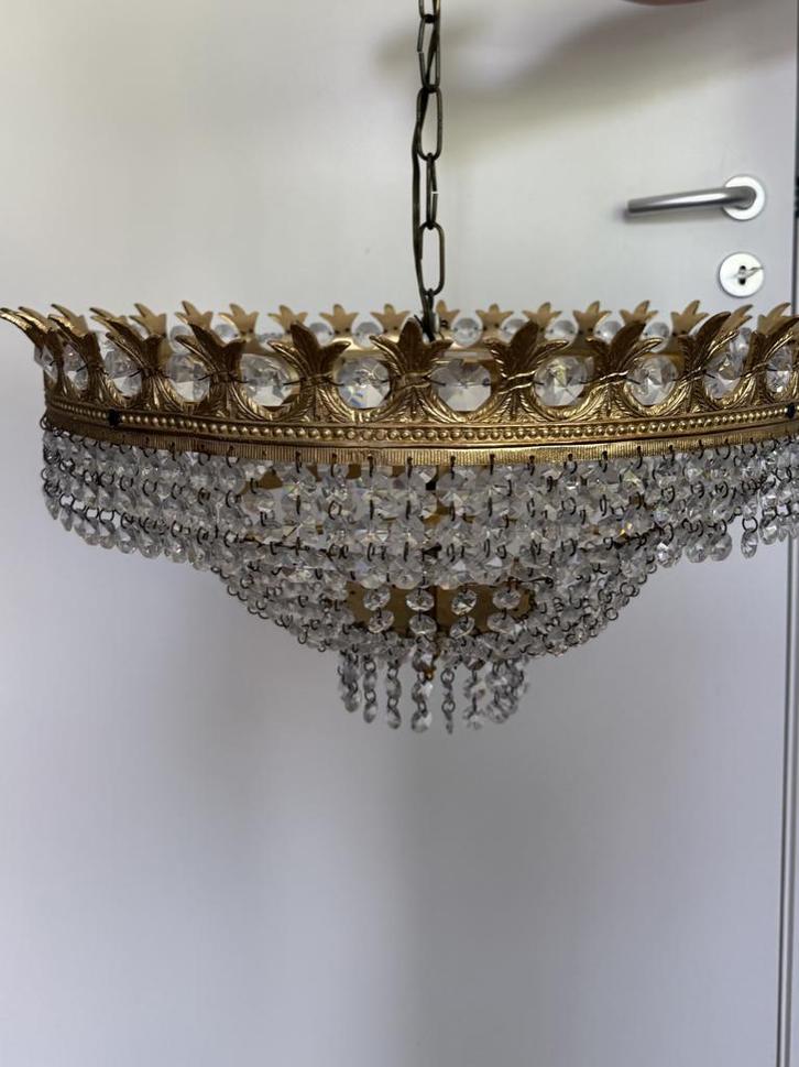 Lustre en cristal, Maison & Meubles, Lampes | Lustres, Utilisé, Métal, Enlèvement