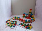 Assortiment houten speelgoed, kralen,bouwblokken en trientje, Kinderen en Baby's, Ophalen