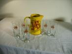 Vintage waterkan van J&B rare whisky met 5 glazen., Ophalen of Verzenden