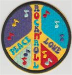 Rock N Roll Peace Love stoffen opstrijk patch embleem #8, Verzenden, Nieuw, Kleding