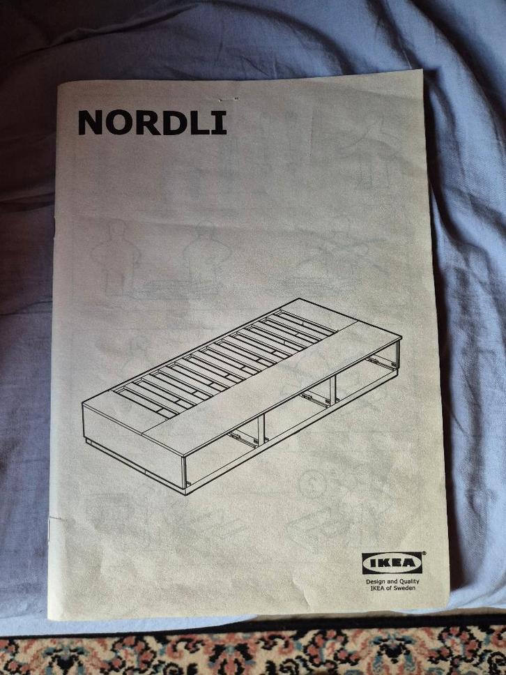 NORDLI bed IKEA 90x200, Maison & Meubles, Chambre à coucher | Lits, Comme neuf, Une personne, 90 cm, 200 cm, Bois, Blanc, Enlèvement
